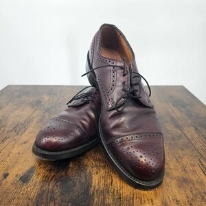 Allen Edmonds 9D Lexington Burgundy Ox Blood Baroque Cap Toe Mens Dress Shoes US